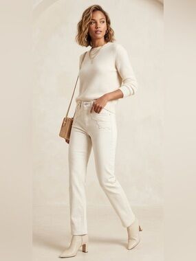 MOTHER The Buckle Bunny Rider Ankle Jeans Act Natural Off-White Sz 28